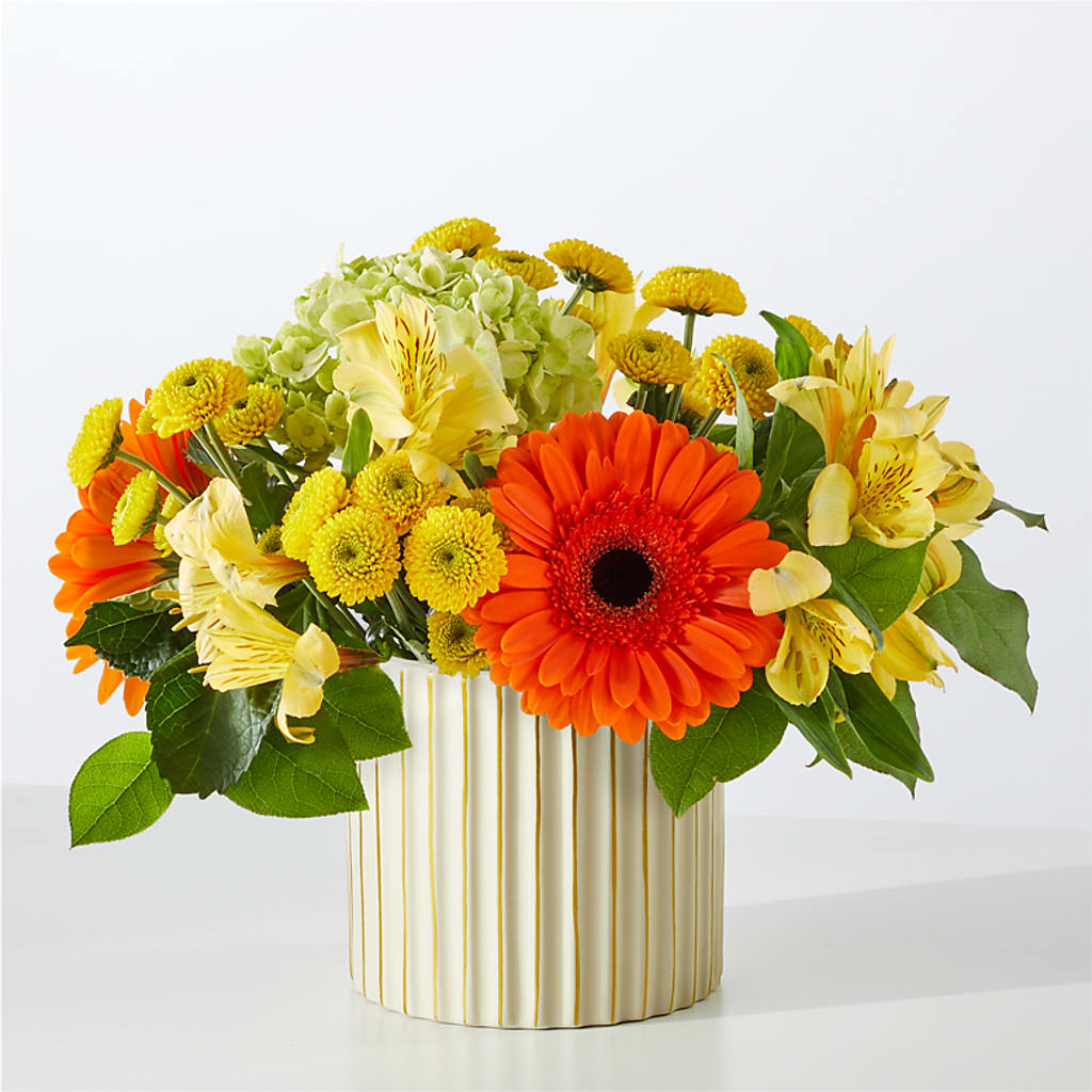 Autumn Sunshine Bouquet with Ivory Vase – LESLIE'S FLOWERS & PARTY SUPPLIES, Howell NJ