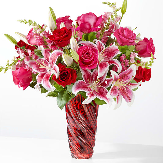 Always You Bouquet with Luxe Swirl Vase – LESLIE'S FLOWERS & PARTY SUPPLIES, Howell NJ