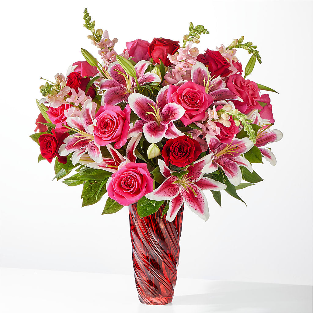 Always You Bouquet with Luxe Swirl Vase – LESLIE'S FLOWERS & PARTY SUPPLIES, Howell NJ