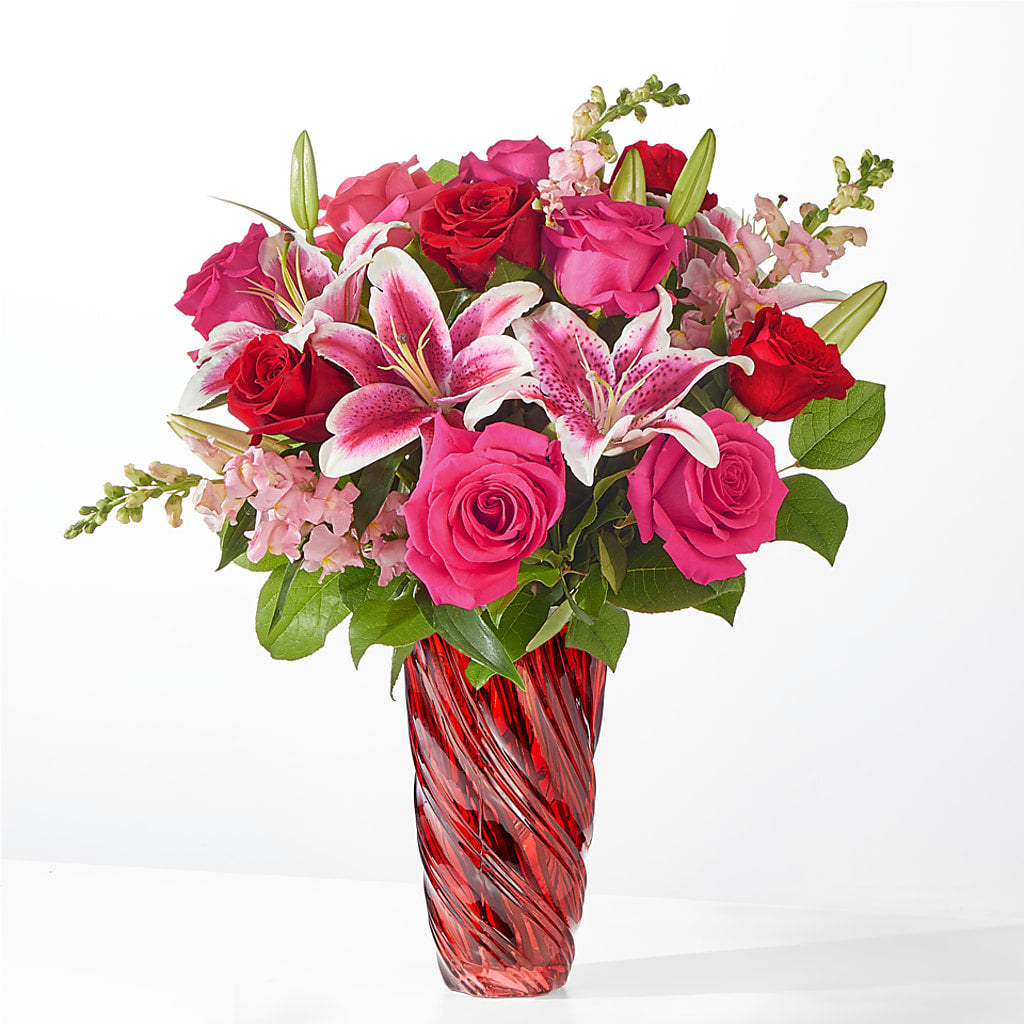 Always You Bouquet with Luxe Swirl Vase – LESLIE'S FLOWERS & PARTY SUPPLIES, Howell NJ