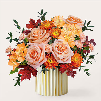 Spiced Latte Bouquet with Ivory Vase – LESLIE'S FLOWERS & PARTY SUPPLIES, Howell NJ