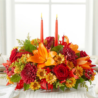 Autumn's Embrace Centerpiece – LESLIE'S FLOWERS & PARTY SUPPLIES, Howell NJ