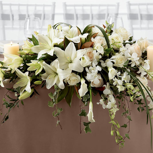 White Linen Arrangement – LESLIE'S FLOWERS & PARTY SUPPLIES, Howell NJ
