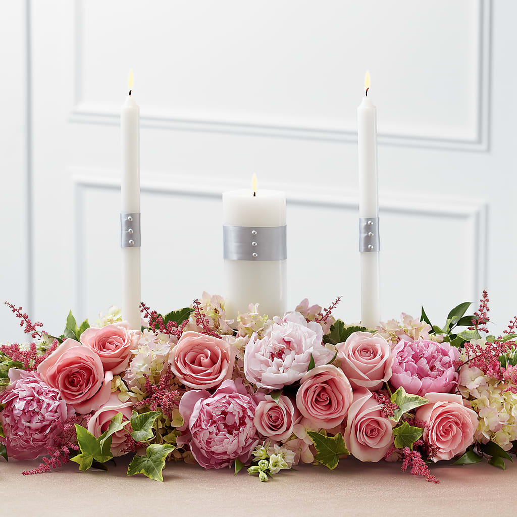 Worldwide Romance Unity Candle Arrangement – LESLIE'S FLOWERS & PARTY SUPPLIES, Howell NJ