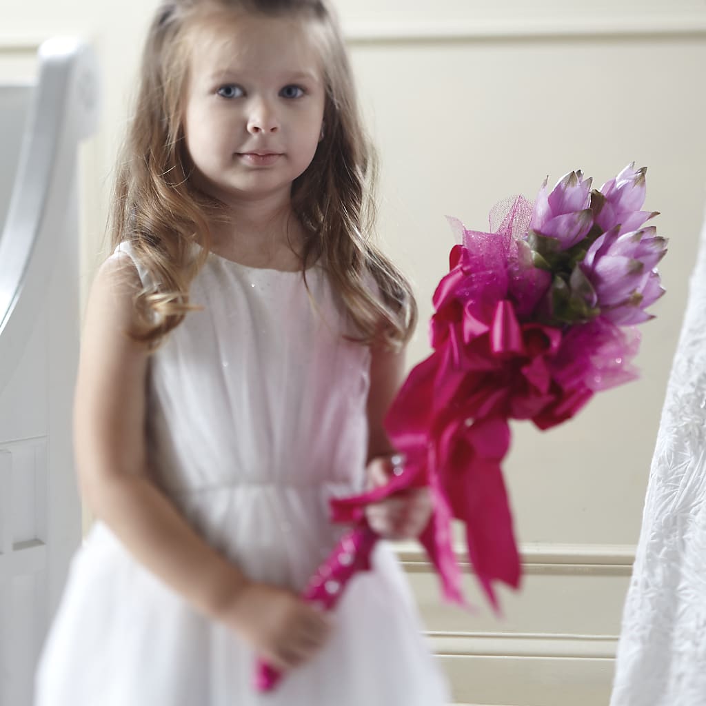Sparkle Pink Flower Girl Bouquet – LESLIE'S FLOWERS & PARTY SUPPLIES, Howell NJ