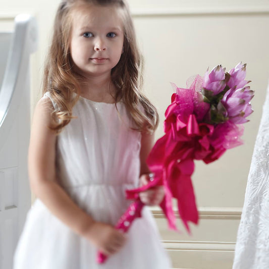 Sparkle Pink Flower Girl Bouquet – LESLIE'S FLOWERS & PARTY SUPPLIES, Howell NJ